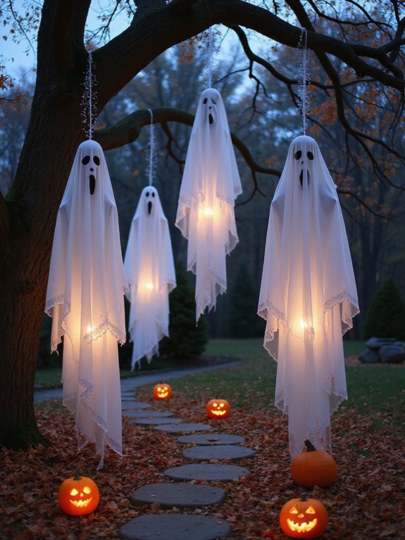 create spooky floating ghosts