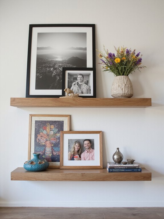 creative photo shelf decor