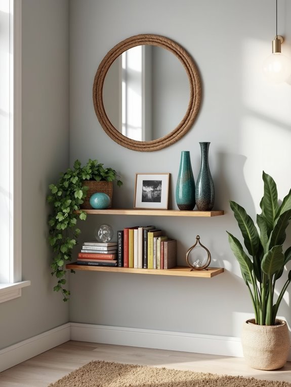 creative small shelf styling