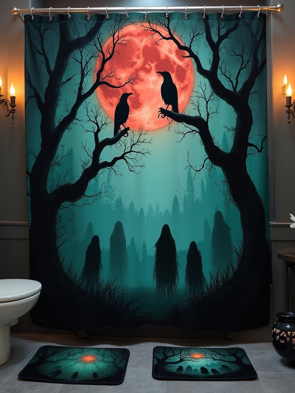 creepy halloween shower curtains