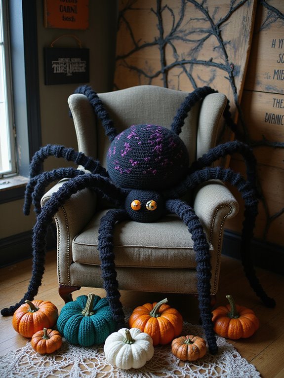 crochet spooky spider decorations