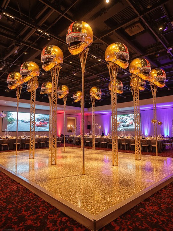 custom racing helmet centerpieces