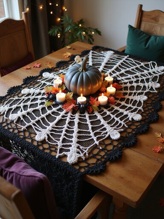 cutesy halloween cobweb crafting