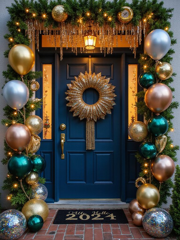 dazzling doorway garlands and balloons
