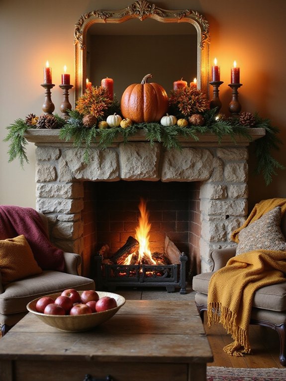 decorate fireplace for warmth