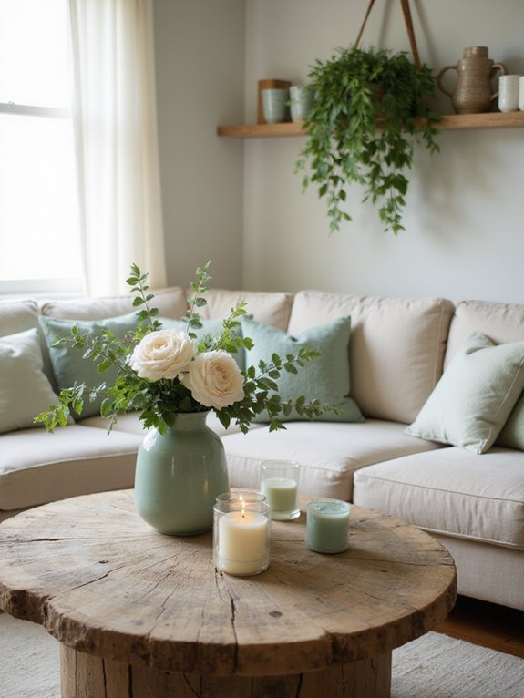 decorate with vases and candles