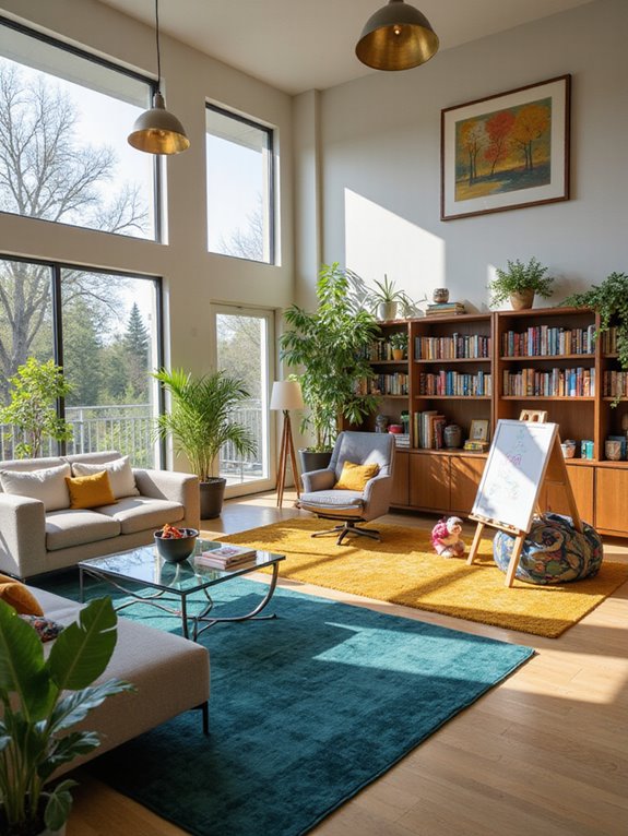 define spaces with area rugs