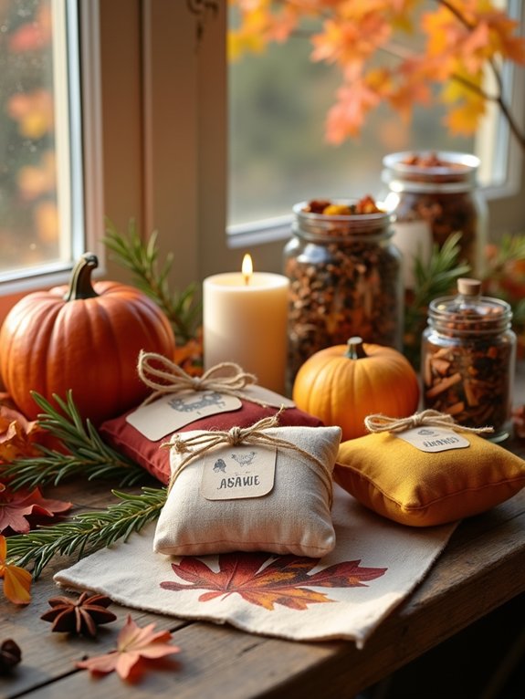 diy aromatic fall sachets