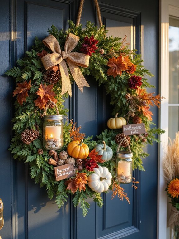 diy colorful autumn wreath
