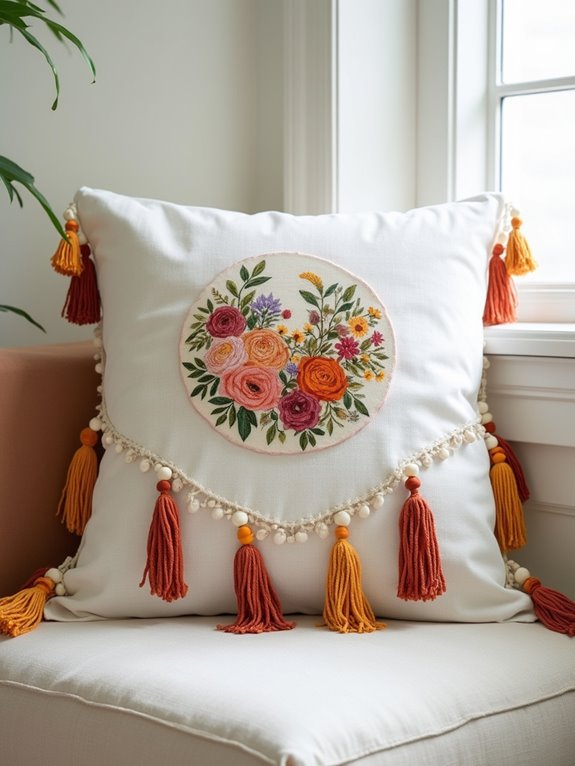 diy colorful tassel pillows