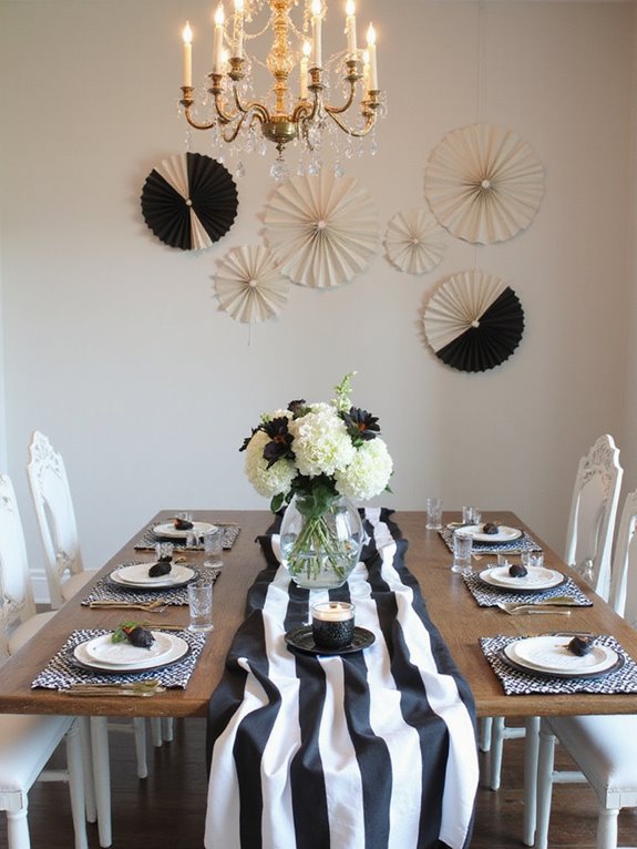 diy striped table runner