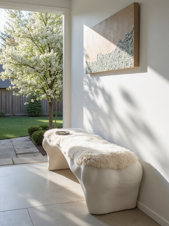 diy white cement bench