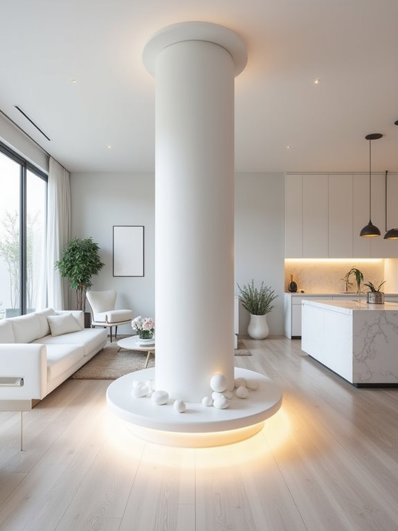 diy white cement columns