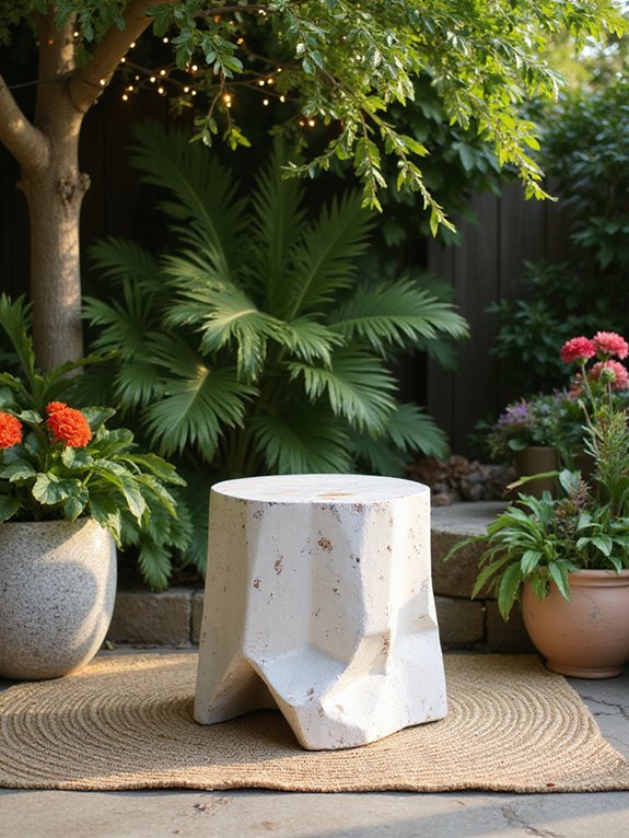 diy white cement stools