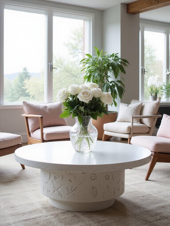 diy white concrete table