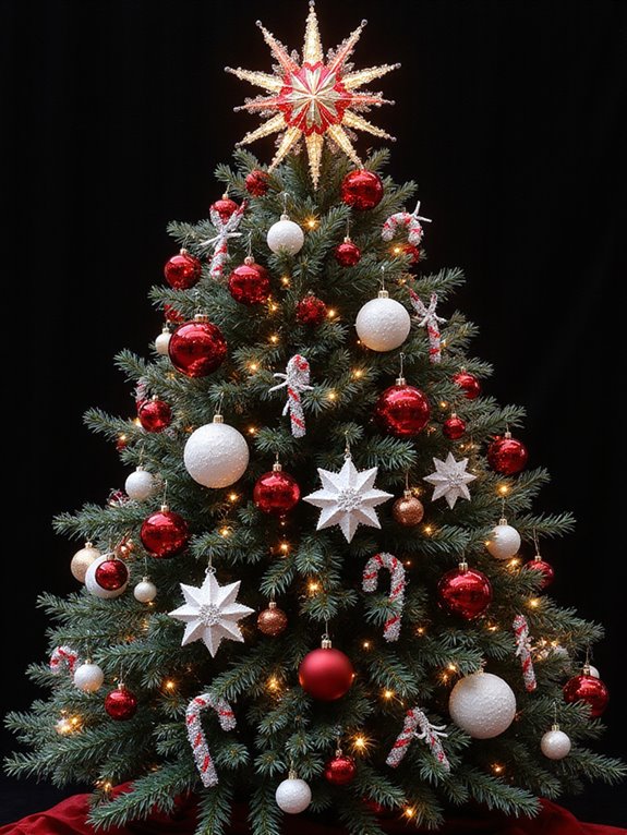 dramatic black white red decorations