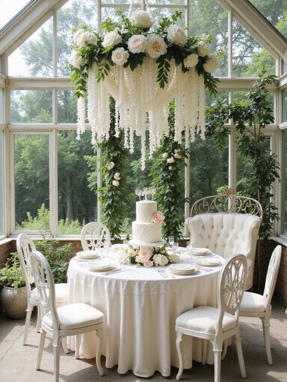 dreamy white floral arrangements