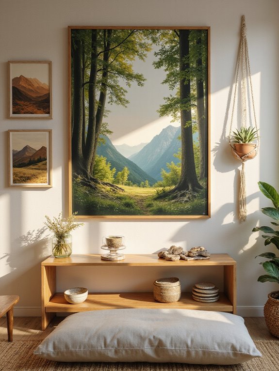 earthy art enhances walls