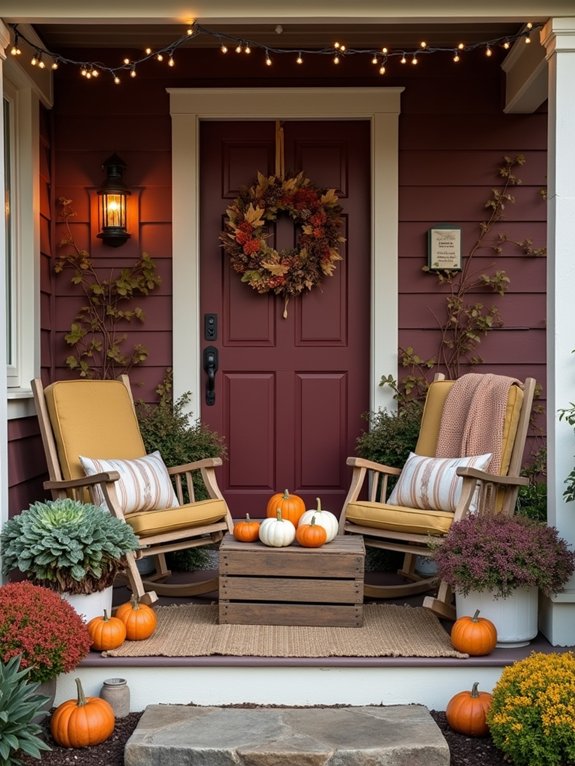 earthy autumn porch decor