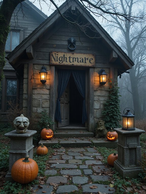 eerie halloween entrance details