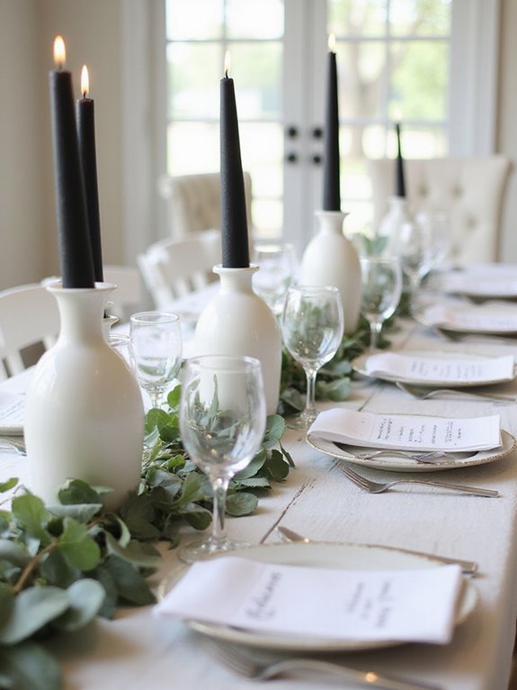 elegant black candles arrangement