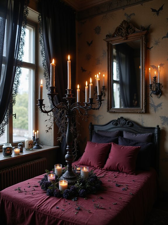 elegant candle halloween ambiance