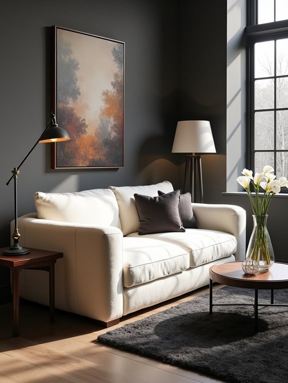 elegant charcoal and off white