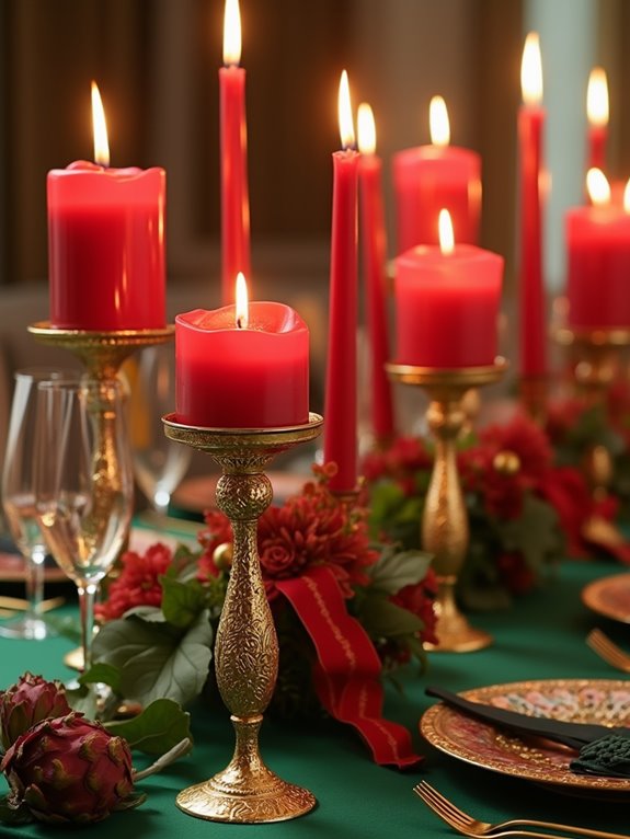 elegant gold candle holders