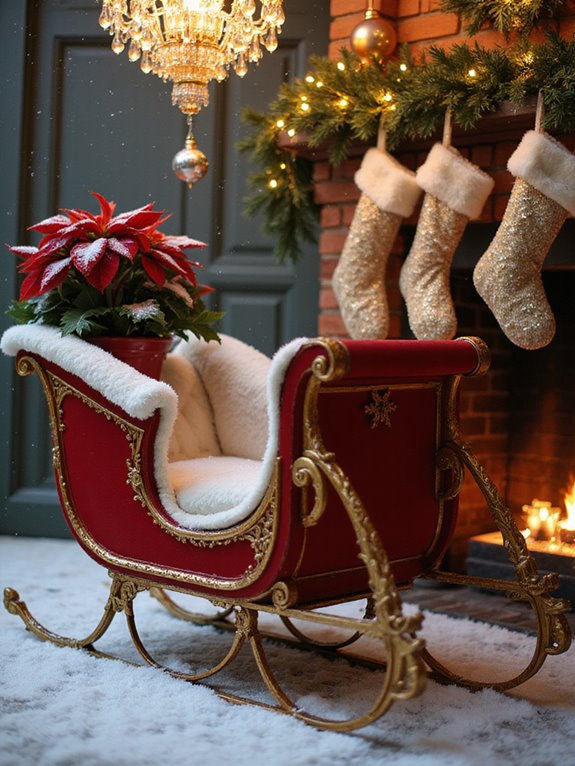 elegant holiday sleigh decor