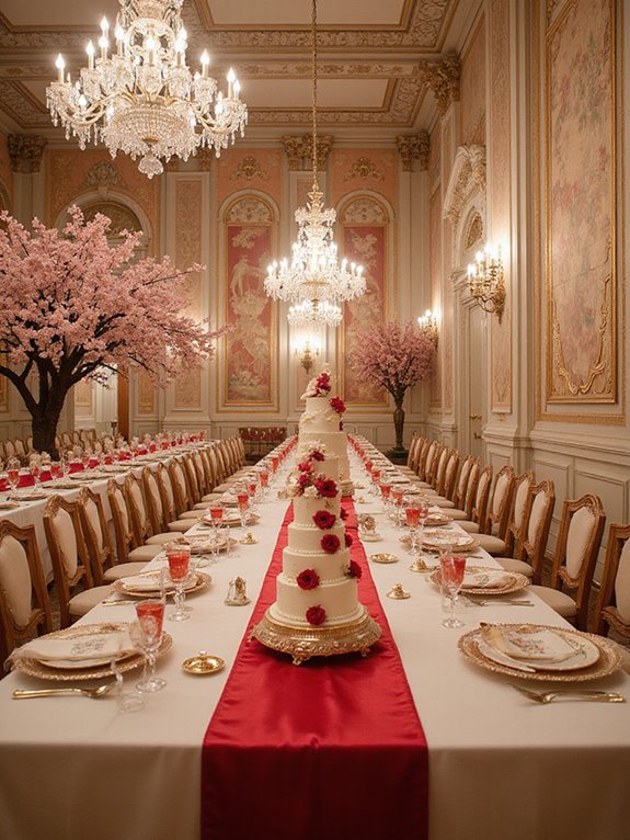 elegant ivory and red decor