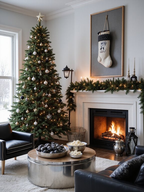 elegant monochrome holiday decorations