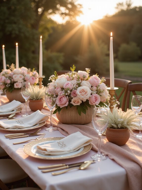 elegant pink white decorations