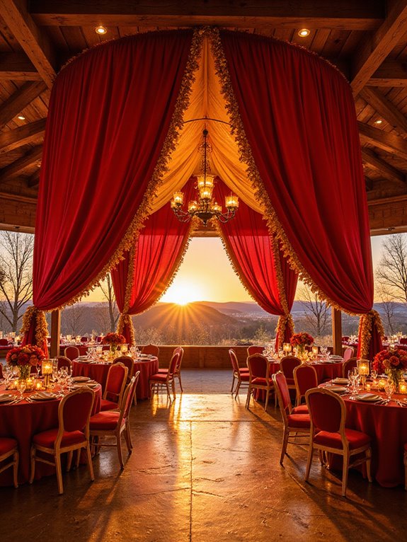 elegant red and gold d cor