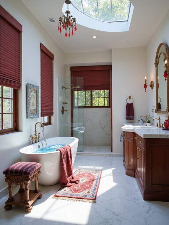 elegant red sapphire bathroom