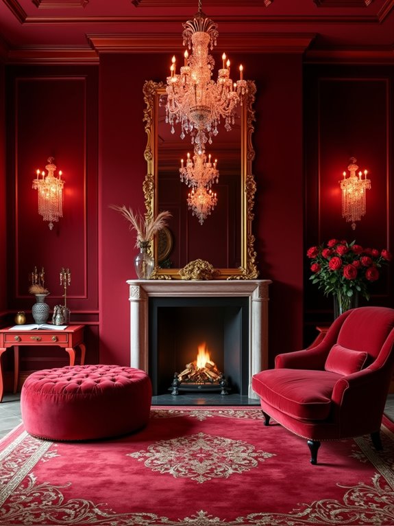 elegant red velvet decor