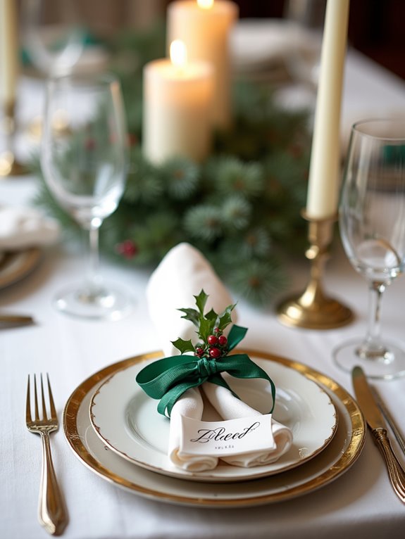 elegant ribbon table settings