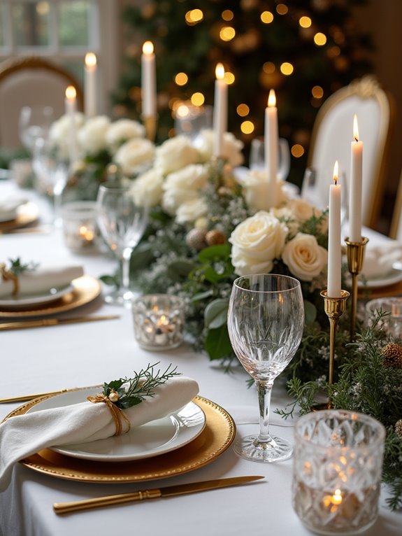 elegant white and gold decor