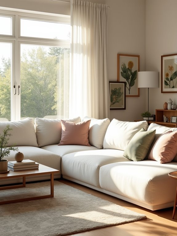elegant white couch styling