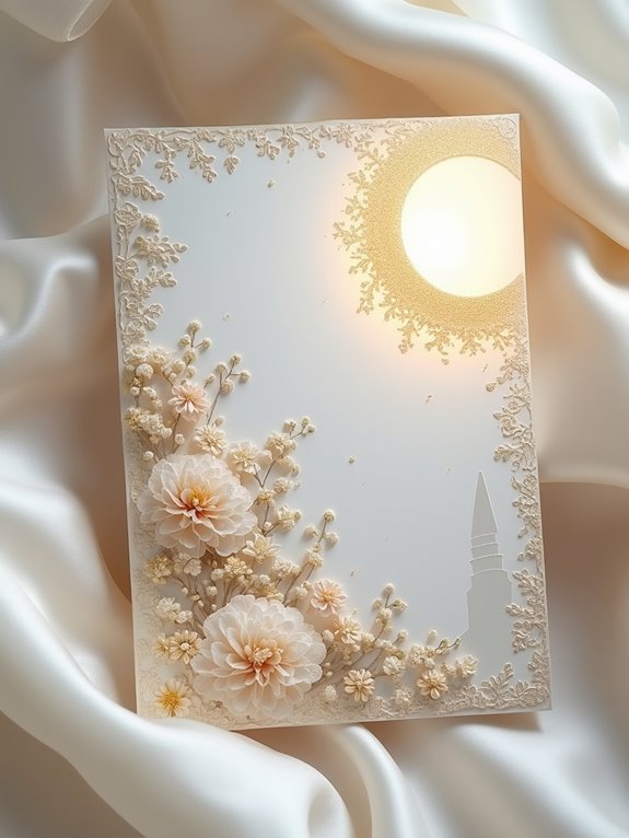 elegant white gold invitations