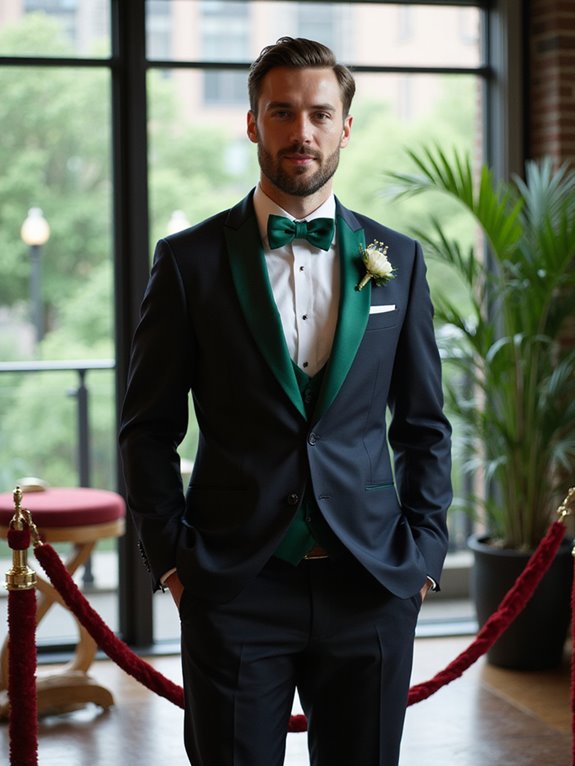 emerald green groomsmen accessories