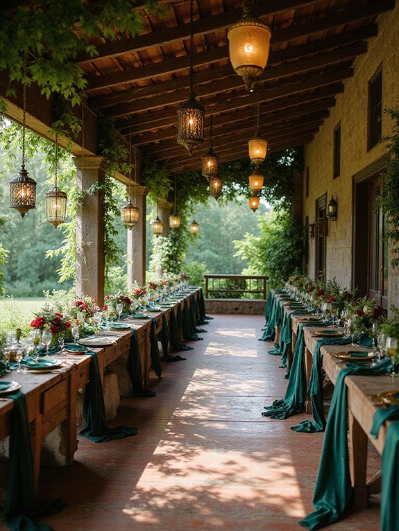 emerald lanterns create romance