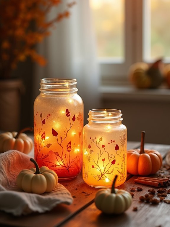enchanting autumn glass jars