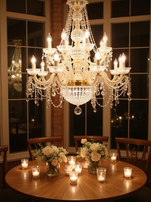 enchanting white light chandeliers