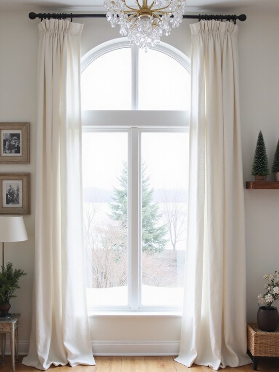 enchanting winter white curtains