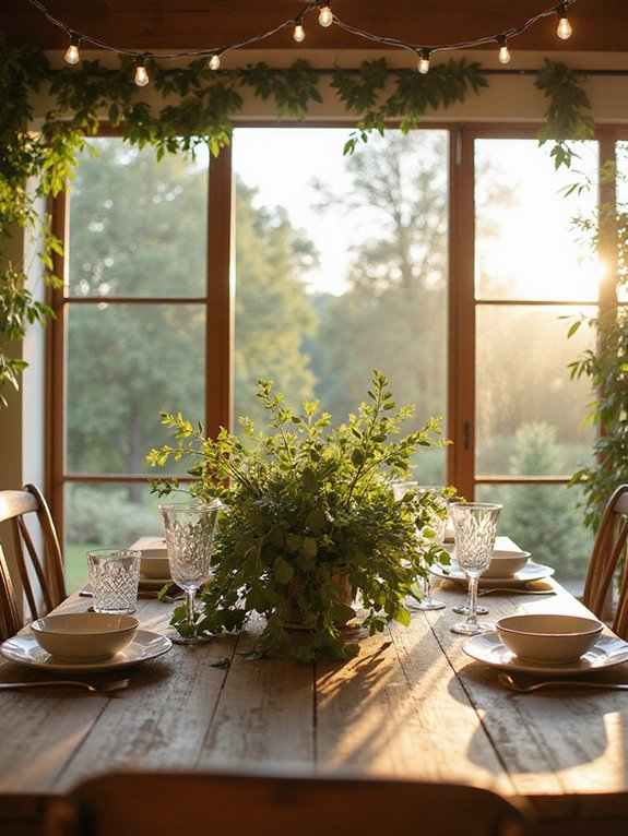 eucalyptus greenery tablescape centerpiece