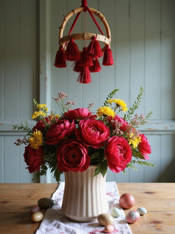 eye catching red table decor