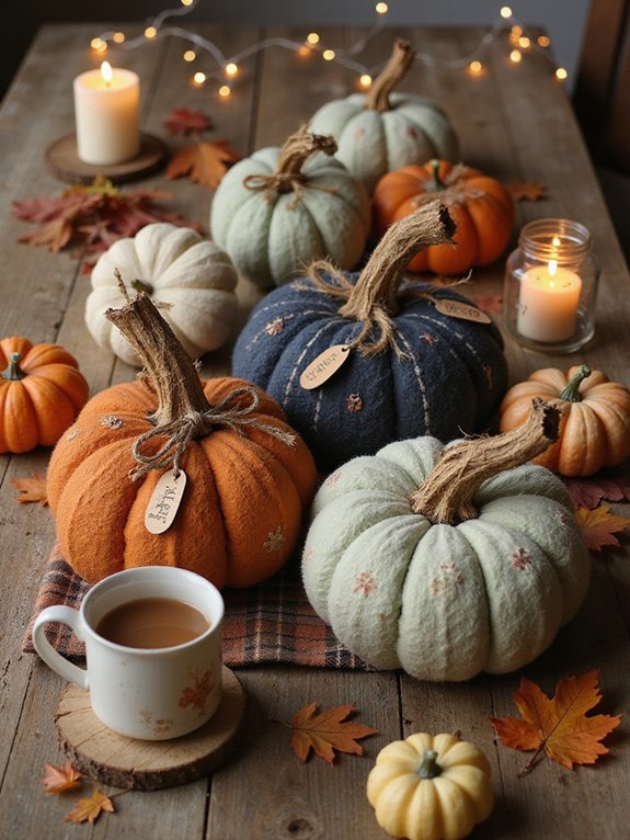 fabric pumpkins for autumn