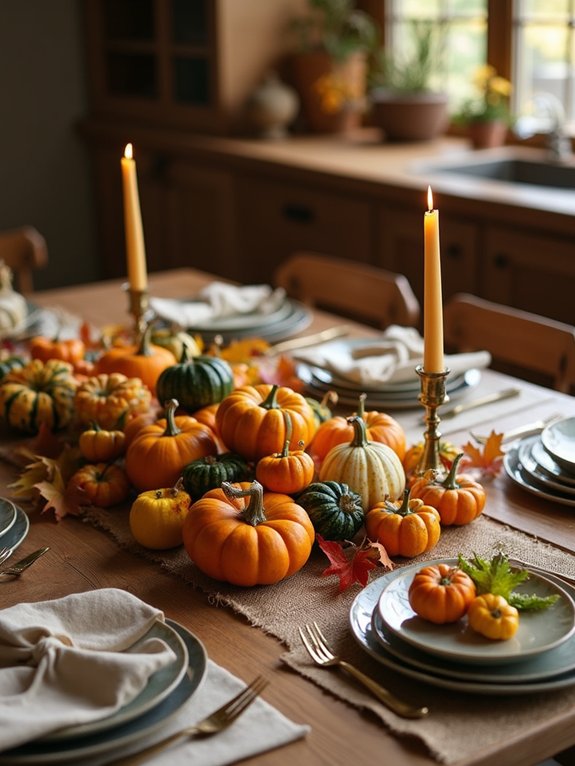fall decorations with gourds