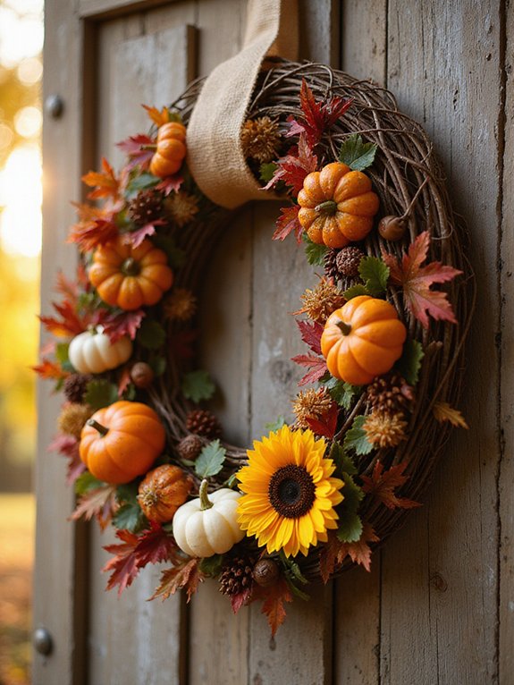 fall festive wreath crafting