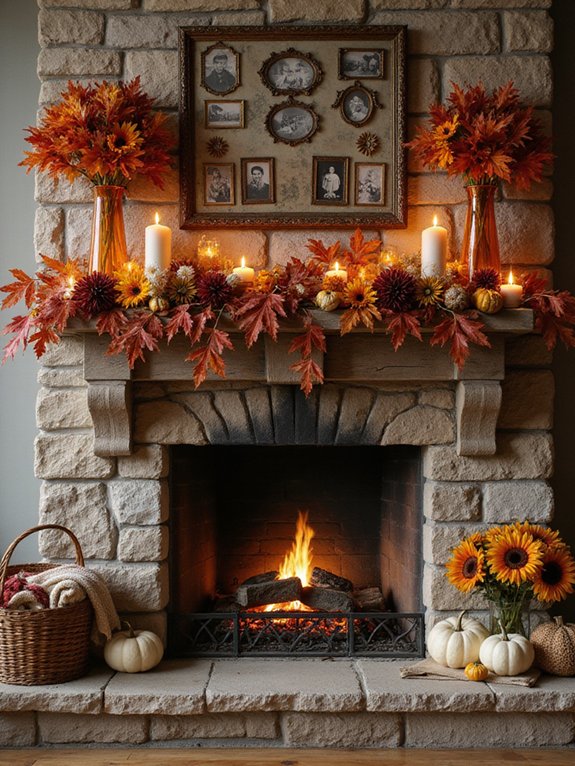 fall fireplace decor ideas